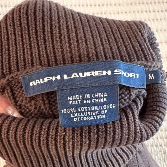 Ralph Lauren Dark Brown Cable Knit Turtleneck - Picture 3 of 4